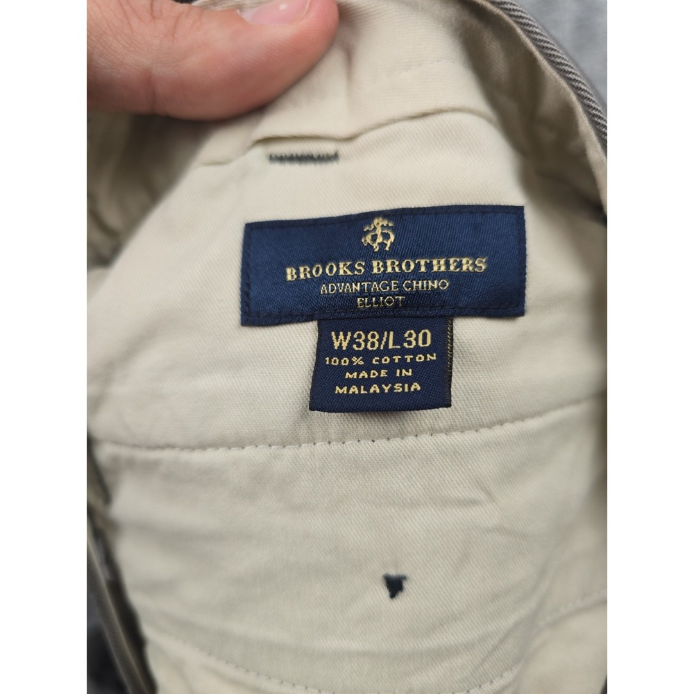 Brooks Brothers Advantage Chino Pants Mens 38x30 Brown Elliot Khaki NWT - Picture 3 of 10